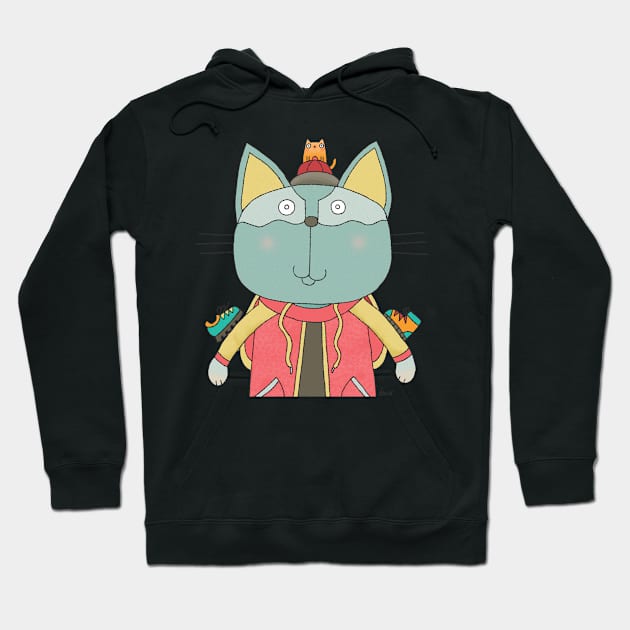 Sporty Cat Goof Hoodie by Ananamorph Art @PeculiarPeaks Nana Totem Wolfe